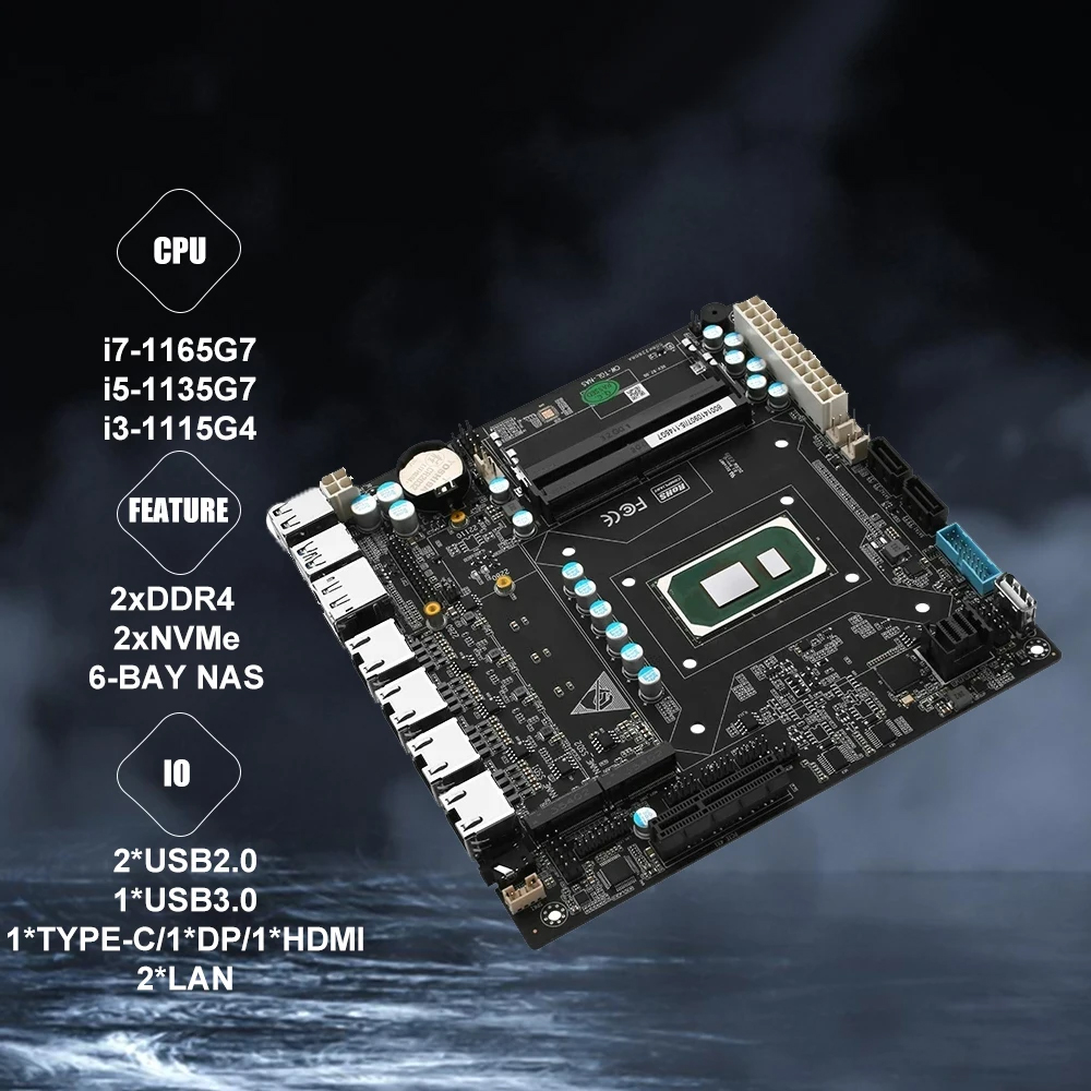Nas Motherboard ITX Set Onboar - огляд і ціна Nas Motherboard 8 Sata Mini Itx